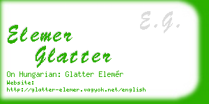 elemer glatter business card